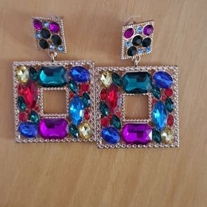 Rhinestone earrings 2 pair set